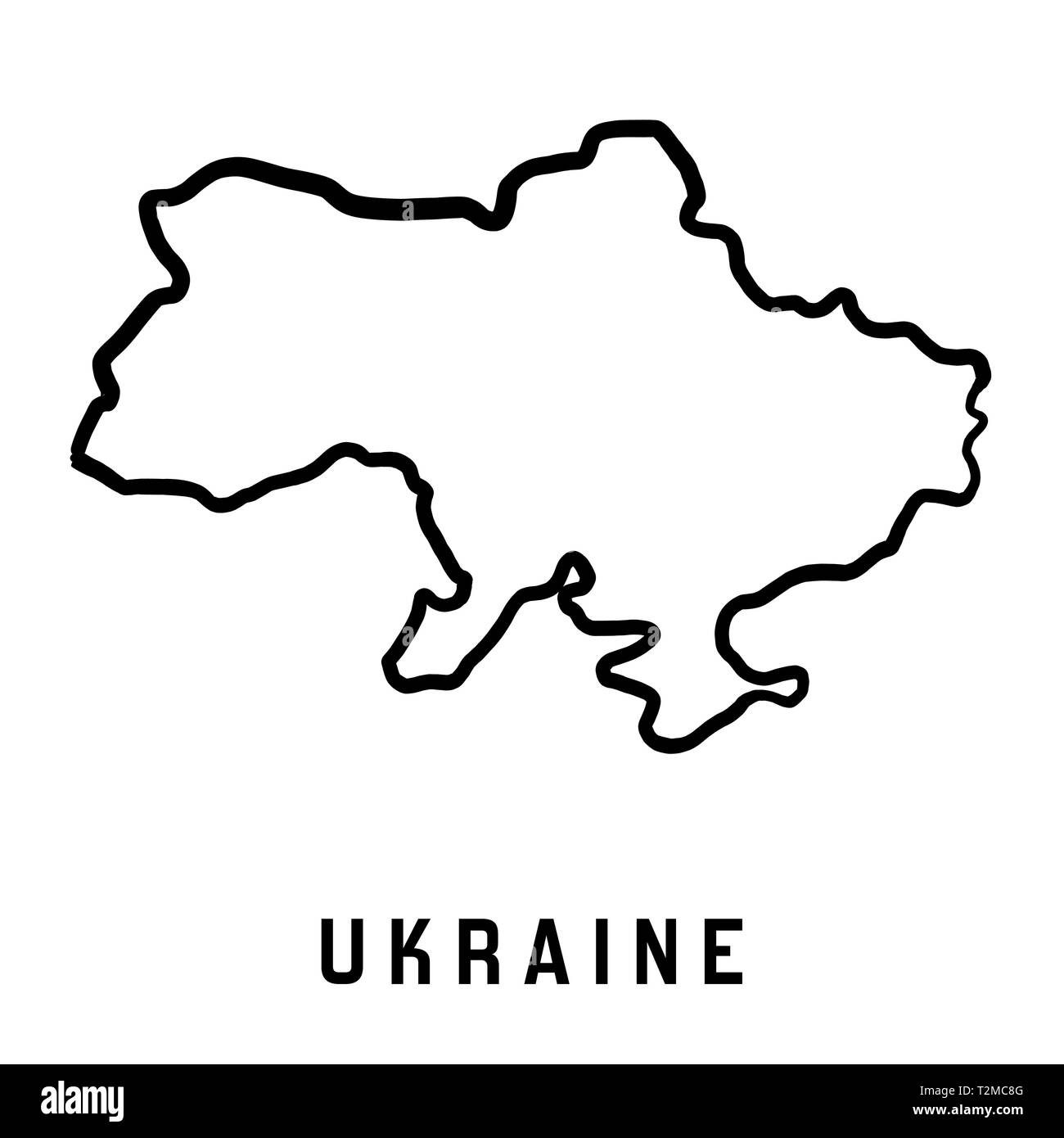 Ukraine Karte outline-glatten Land formen Karte Vektor. Stock Vektor