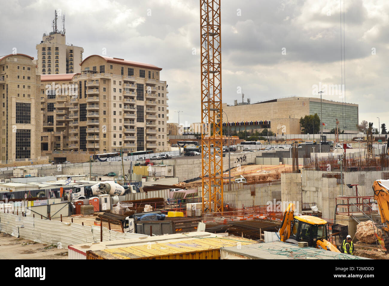 Baustelle in Kiryat HaLeom, Jerusalem Stockfoto