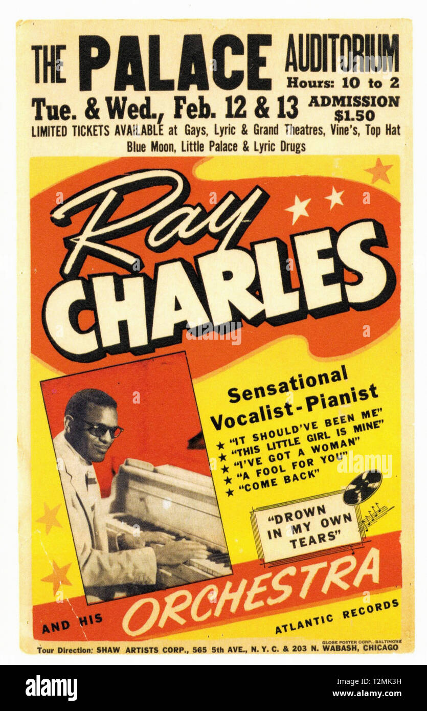 Ray Charles - Vintage concert Poster Stockfoto