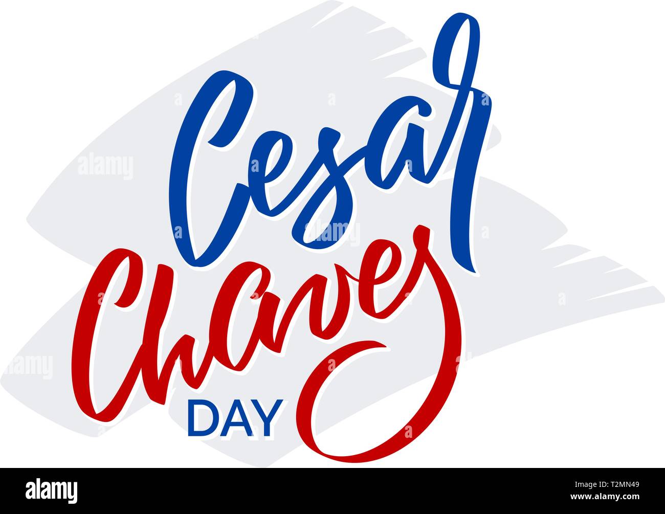 Cesar Chaves Tag - Vektor Typografie, Kalligrafie, Schriftzüge, von Hand zu schreiben. Von weiß in zwei Farben isoliert. Für Banner, Aufkleber, Poster, Wallpaper, Stock Vektor