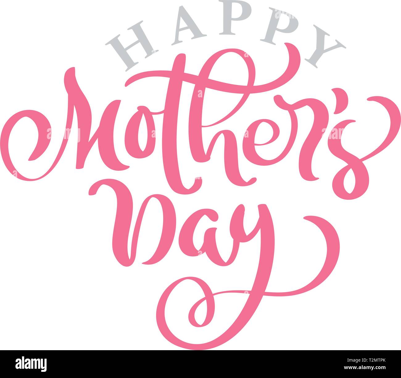 Glückliche Mütter Tag pink vector Kalligraphie Hand gezeichnet. Moderne Schriftzug Phrase. Beste Mama je Abbildung. Stock Vektor