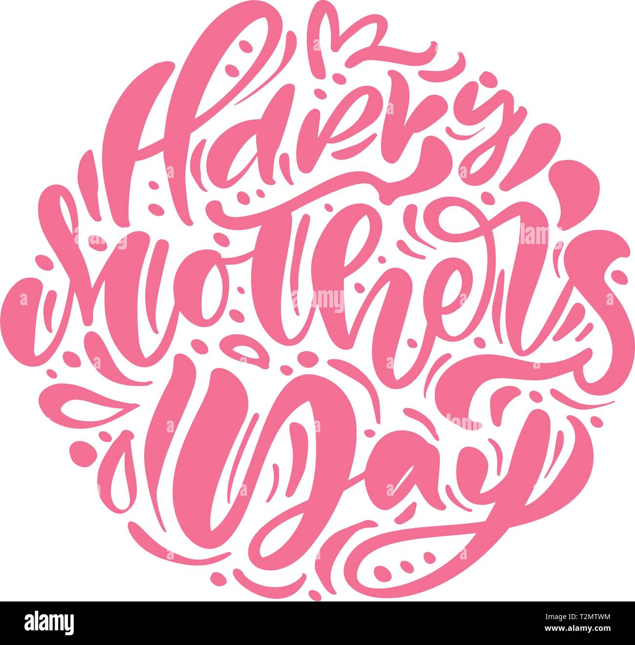 Glückliche Mütter Tag pink vector Kalligraphie Text. Moderne Schriftzug Hand gezeichnet Phrase. Beste Mama je Abbildung. Stock Vektor