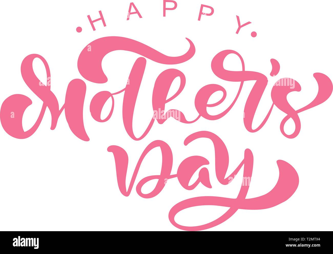 Glückliche Mütter Tag pink vector Kalligraphie Text. Moderne Schriftzug Hand gezeichnet Phrase. Beste Mama je Abbildung. Stock Vektor