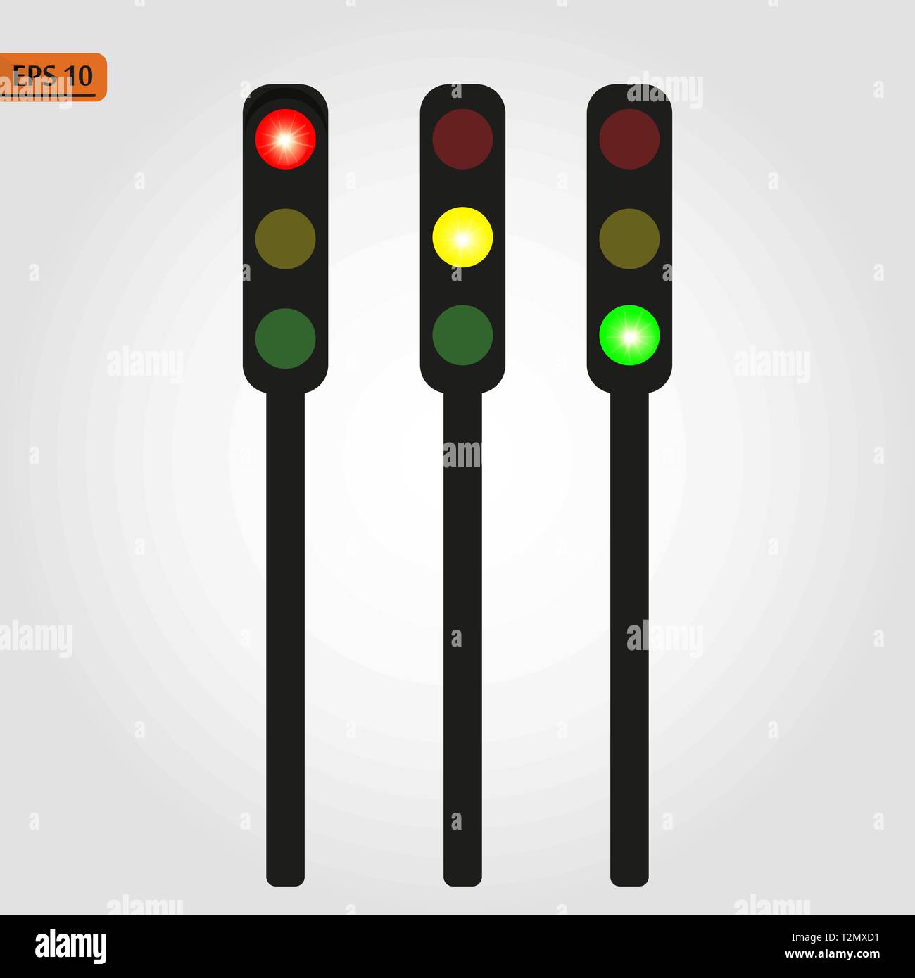 Ampel, Ampel Sequenz Vektor. Rot, Gelb, Grün-Go stoppen, warten Eps 10. Stock Vektor