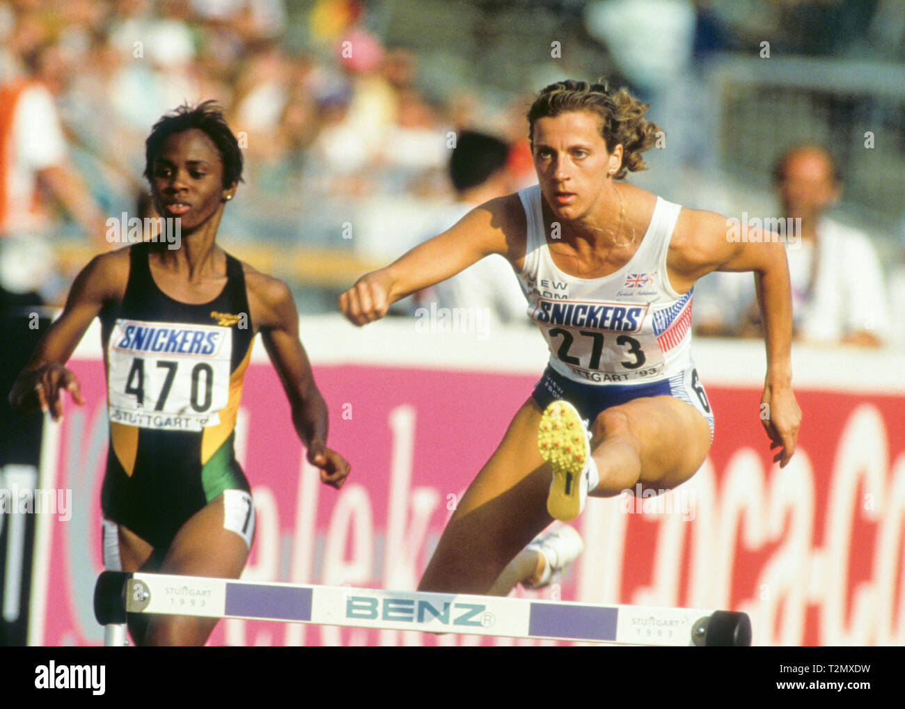 SALLY GUNNELL Britische Athletik an 400m Hürden Stuttgart Deutschland Stockfoto