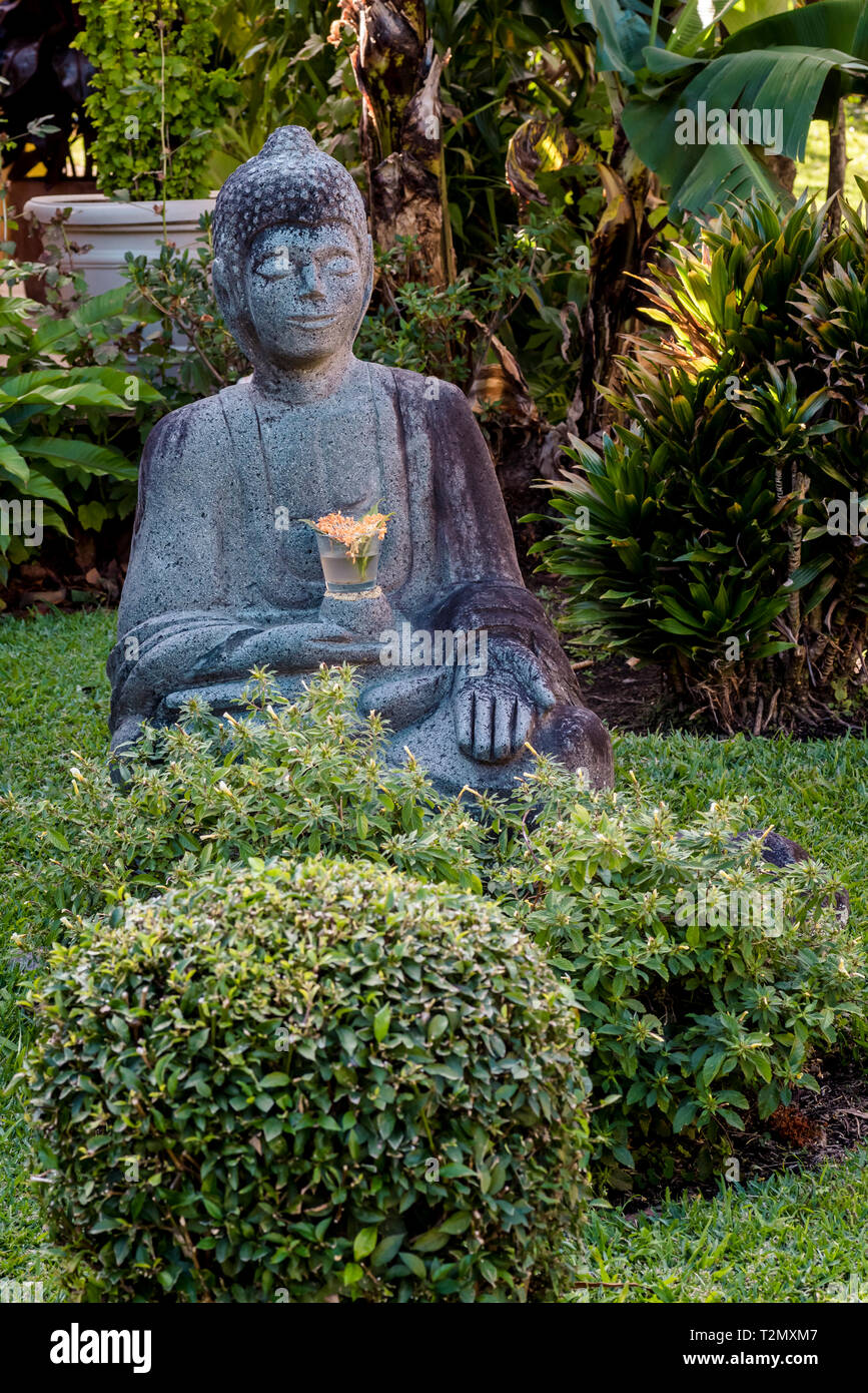 Buddha Statue in einem Garten Stockfoto