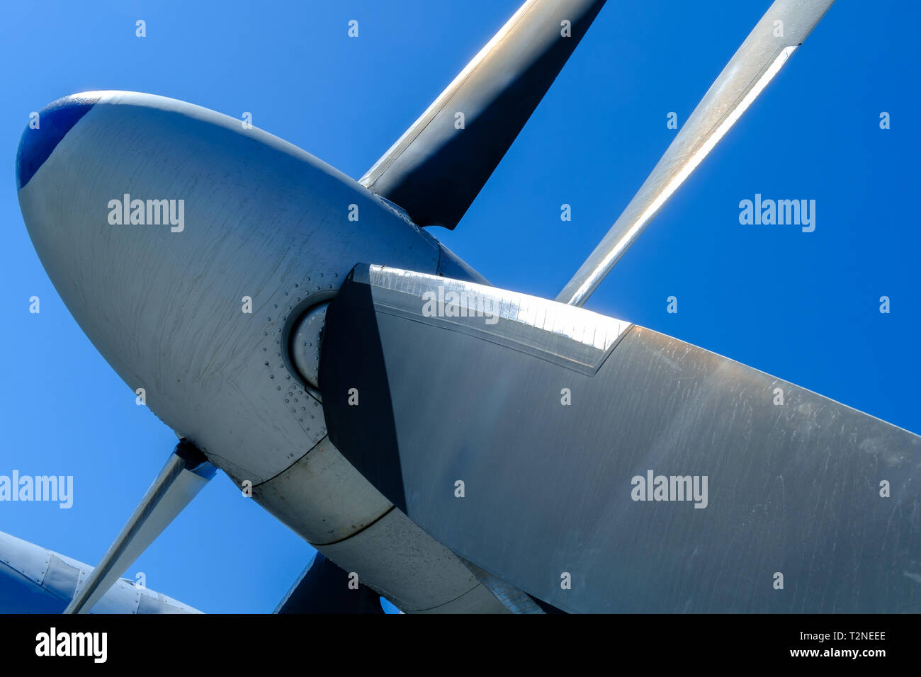 Propeller der strategischen Bomber Flugzeug Stockfoto