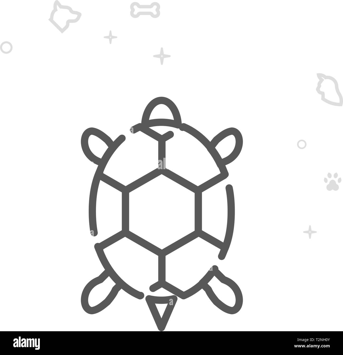 Haustier Schildkröte Vektor Symbol Leitung. Heimtierbedarf, Symbol, Piktogramm, Sign. Licht abstrakten geometrischen Hintergrund. Editierbare Schlaganfall. Einstellung der Strichstärke. Stock Vektor