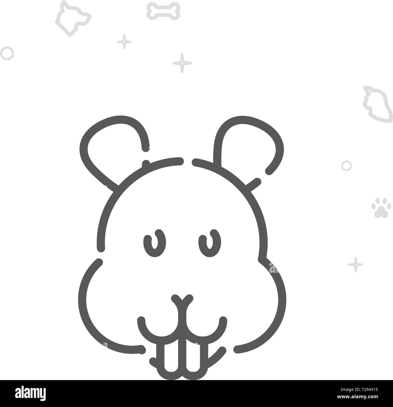 Hamster Gesicht Vektor Symbol Leitung. Heimtierbedarf, Symbol, Piktogramm, Sign. Licht abstrakten geometrischen Hintergrund. Editierbare Schlaganfall. Einstellung der Strichstärke. Stock Vektor