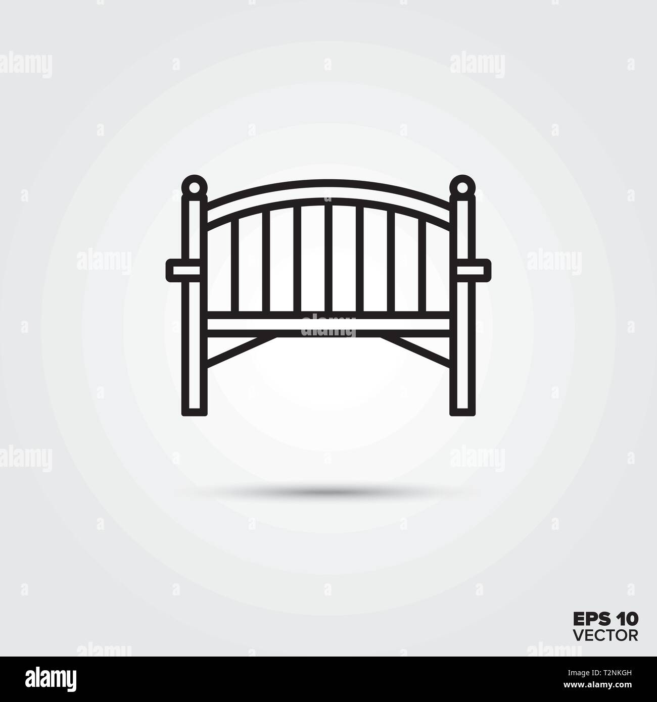Holz Garten Bank Symbol Leitung. EPS 10 Vektor Gartenmöbel Symbol. Stock Vektor