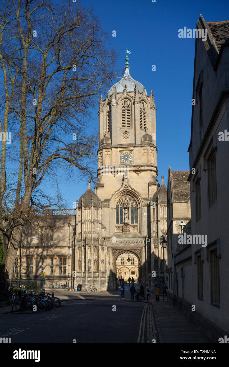 Tom Tower Glockenturm in Oxford, Teil des Christ Church College Gehäuse der Große Tom Bell Stockfoto