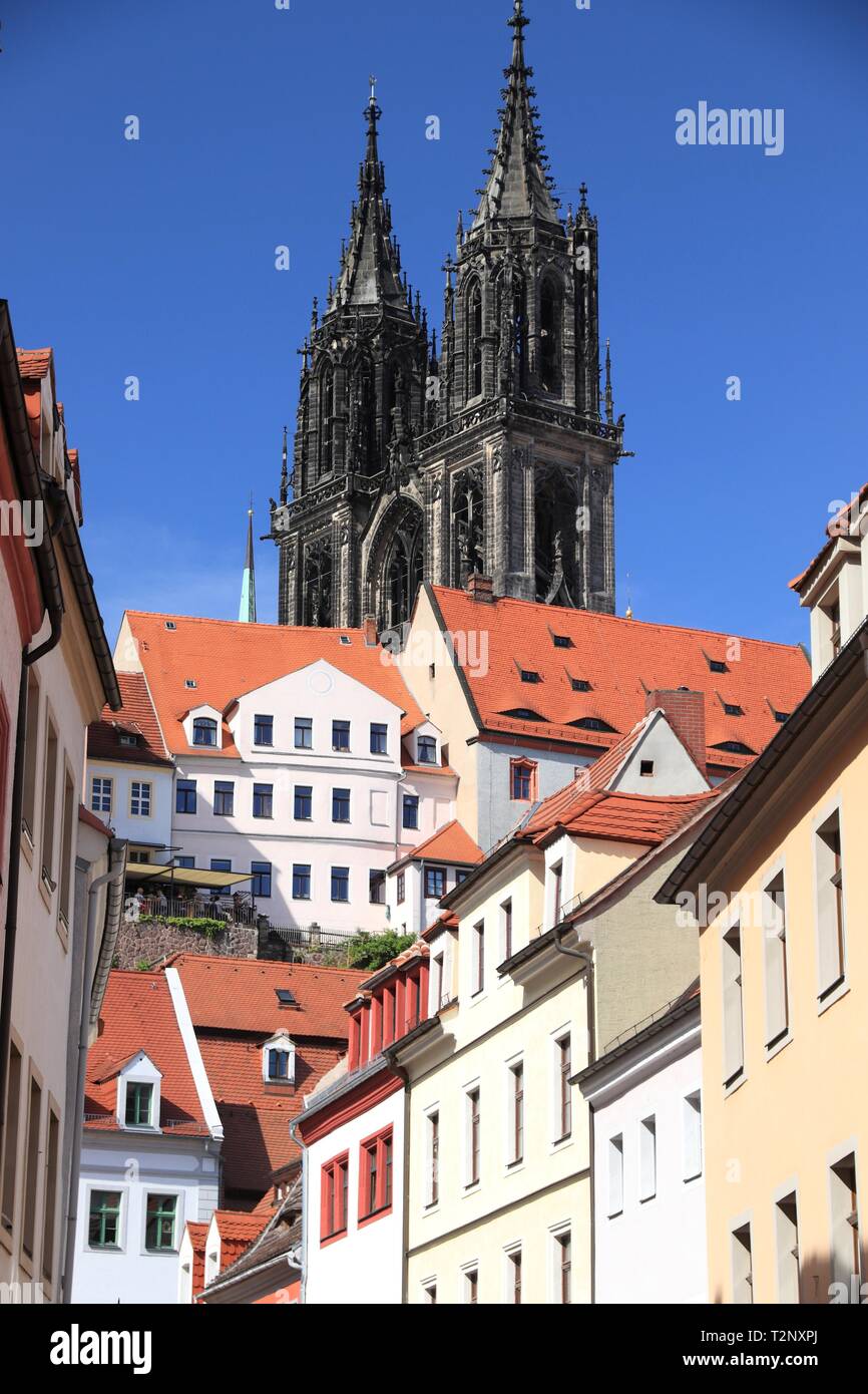 Meissen Altstadt in Deutschland (Freistaat Sachsen). Stockfoto