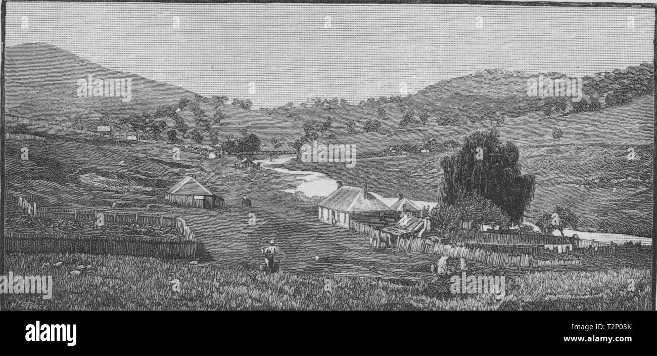 Kegelbahn. Australien 1890 alte antike vintage Bild drucken Stockfoto