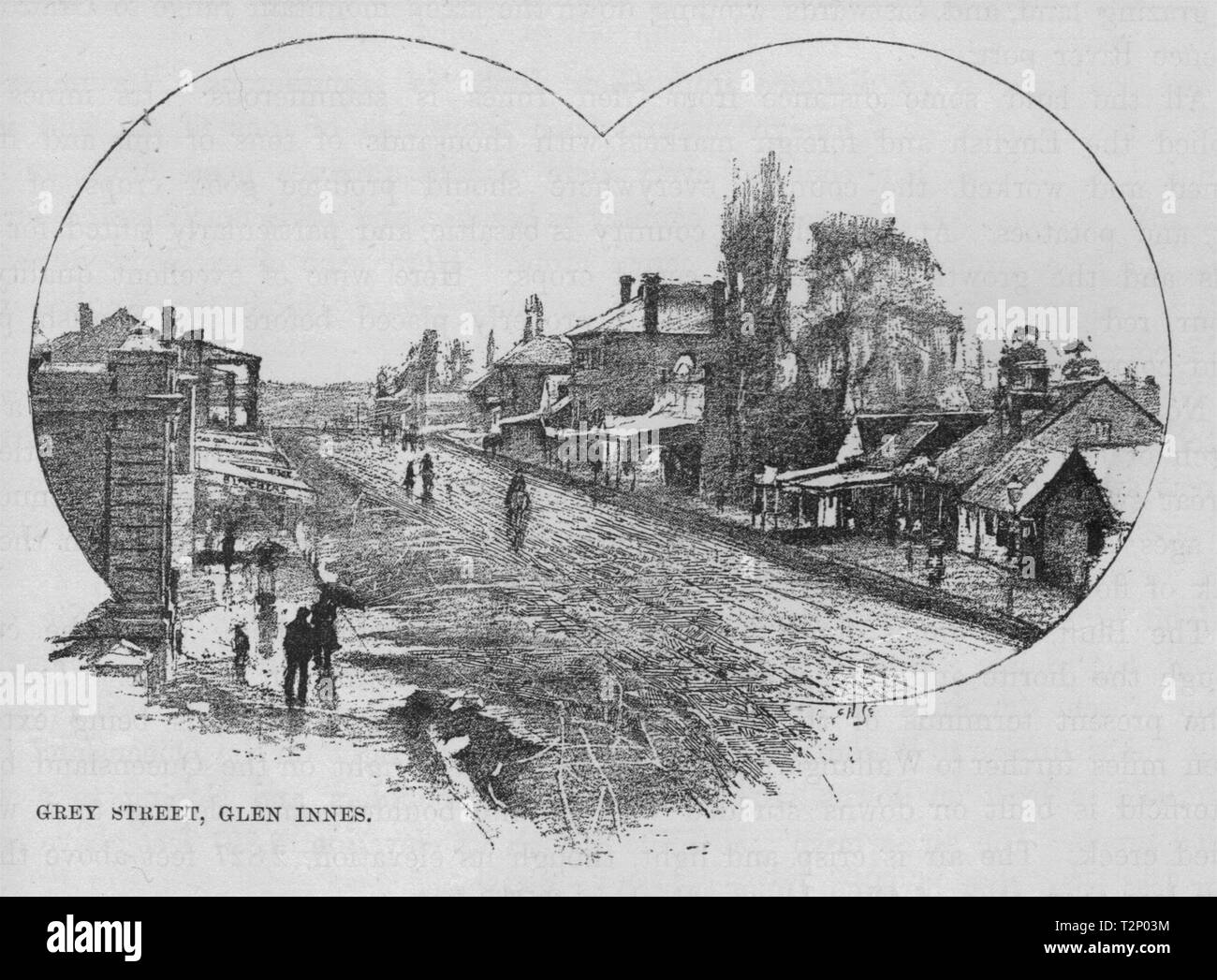 Grey Street, Glen Innes. Australien 1890 alte antike vintage Bild drucken Stockfoto