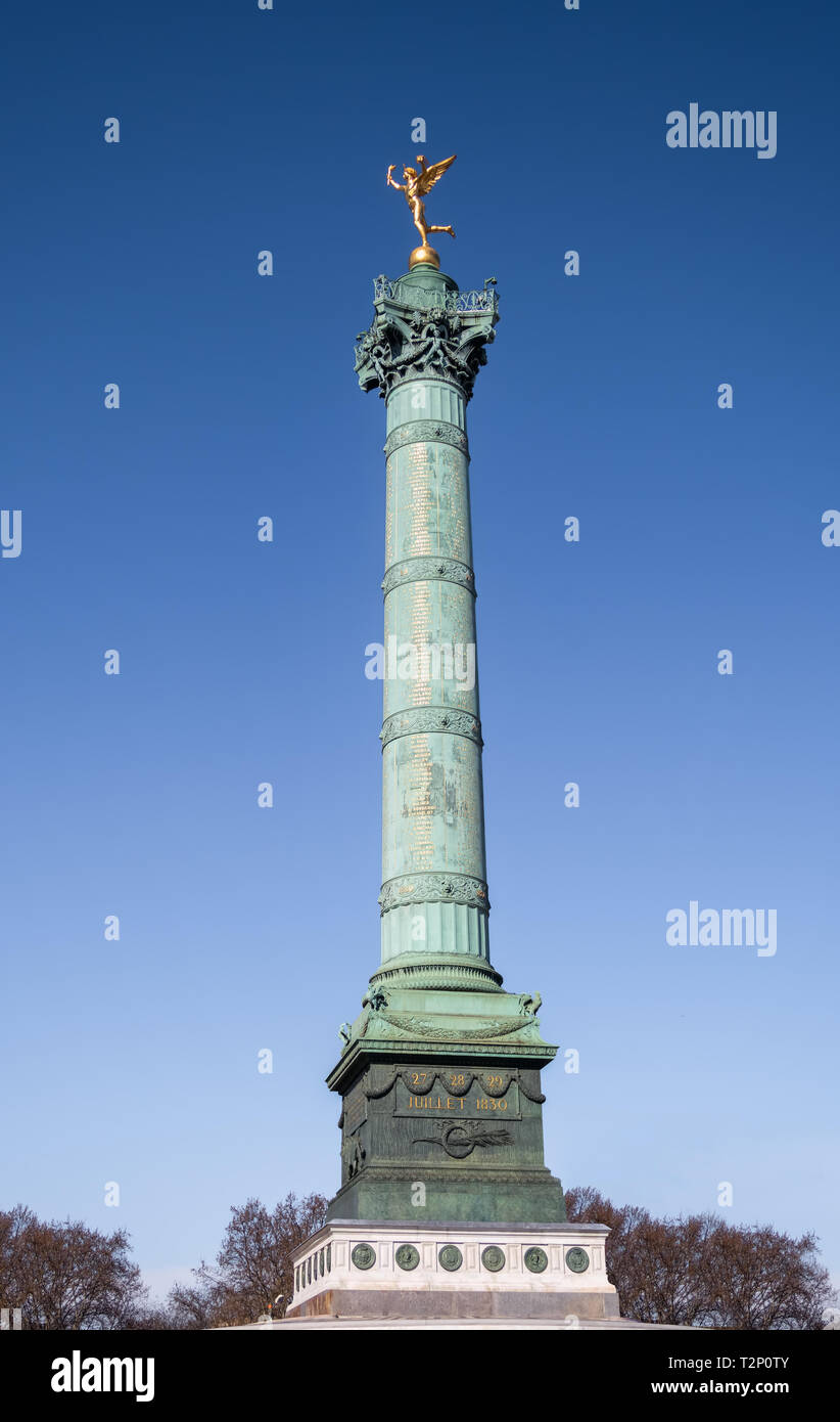 Juli Spalte an der Bastille in Paris. Stockfoto