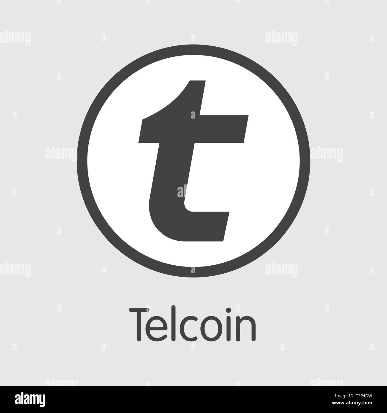 TEL-Telcoin. Das Logo oder Emblem von Cryptocurrency, Markt Emblem, ICOs Münzen und Token Symbol. Stock Vektor