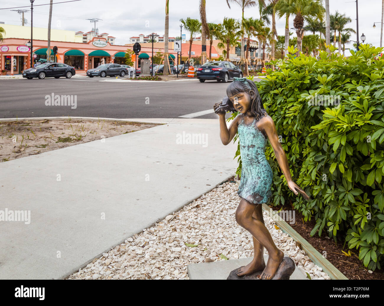 Bürgersteig in West Venedig Avenue in der Innenstadt von Venedig Florida in den Vereinigten Staaten Stockfoto