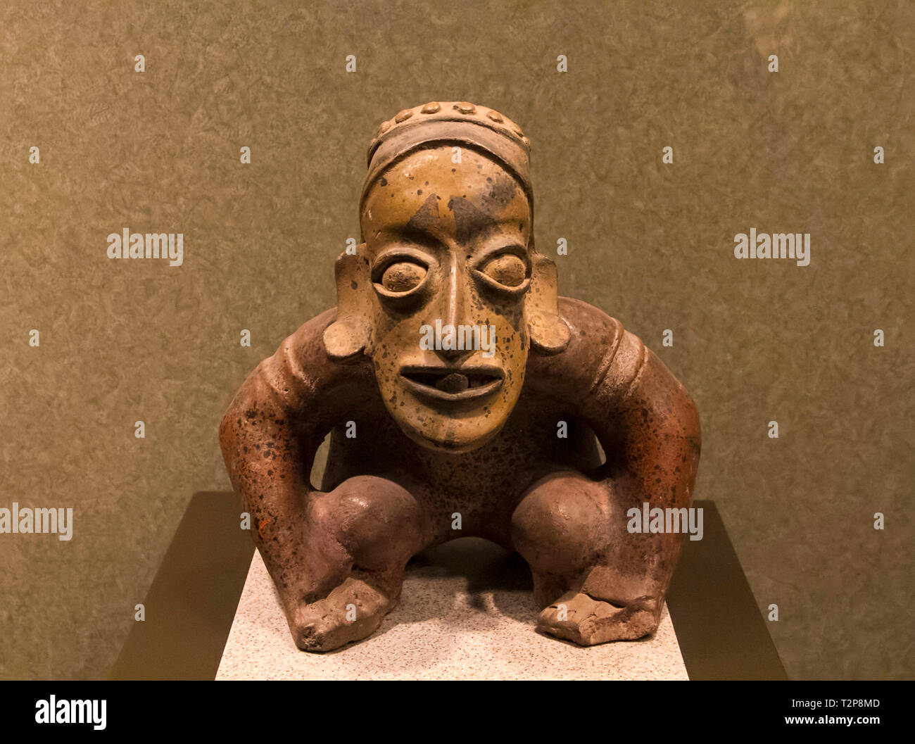 Mexiko City: anthropomorphe Skulptur von mexikanischen Ureinwohner (Nationalmuseum für Anthropologie) Stockfoto