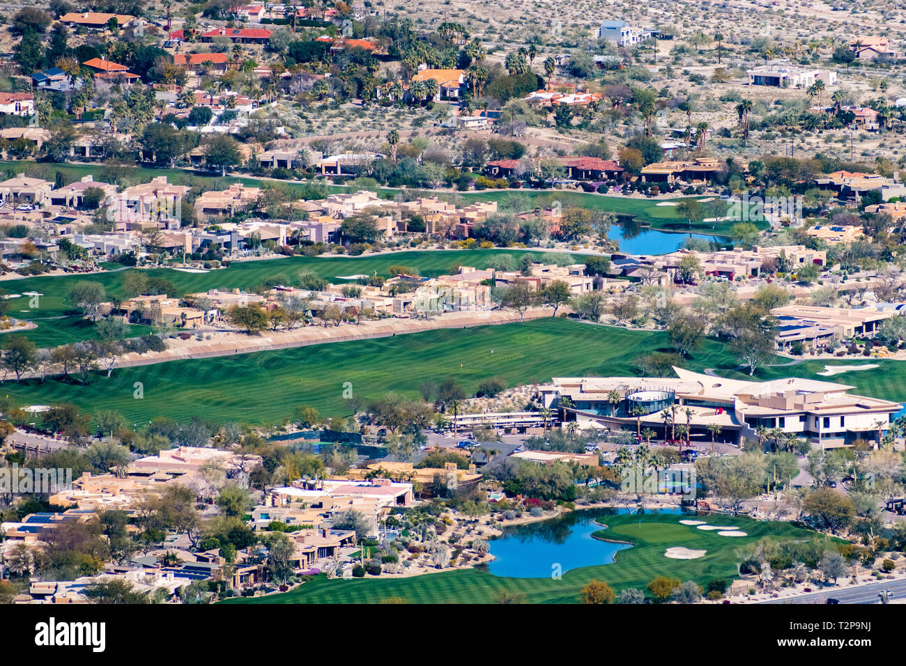März 17, 2019 Palm Desert/CA/USA - Luftaufnahme von Big Horn Resort und Golf Club in Coachella Valley Stockfoto