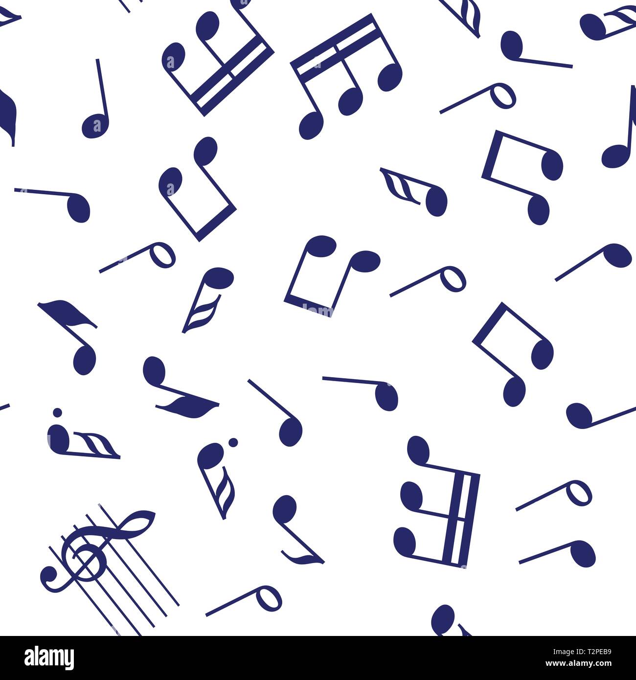 Die nahtlose Vektor Noten Symbole Design Pattern. Stock Vektor