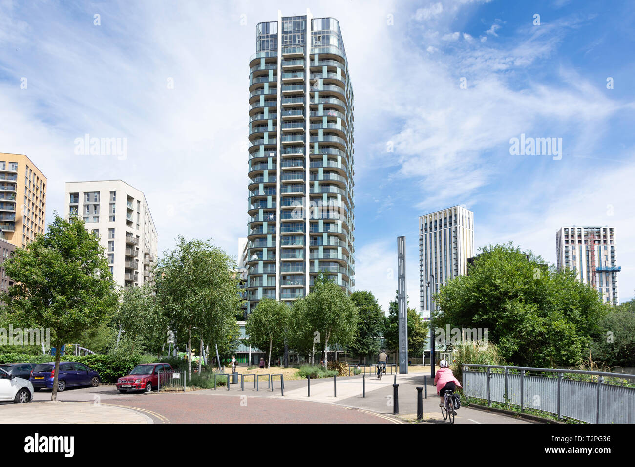 Renaissance Tower Apartment Komplex von cornmill Gärten, Lewisham, London Borough von Lewisham, Greater London, England, Vereinigtes Königreich Stockfoto