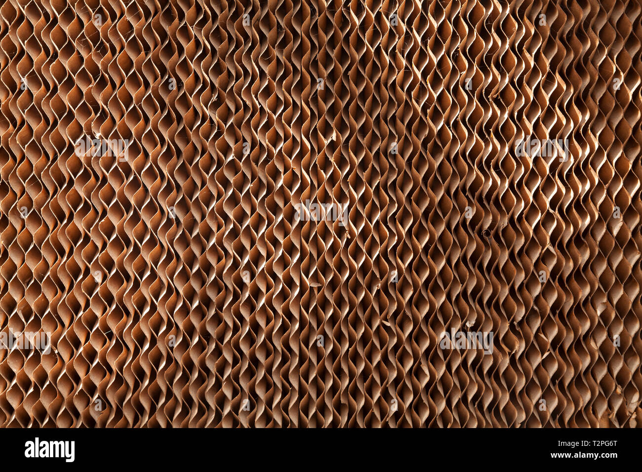 Muster aus dem Kühlsystem in einem Gewächshaus. Stockfoto
