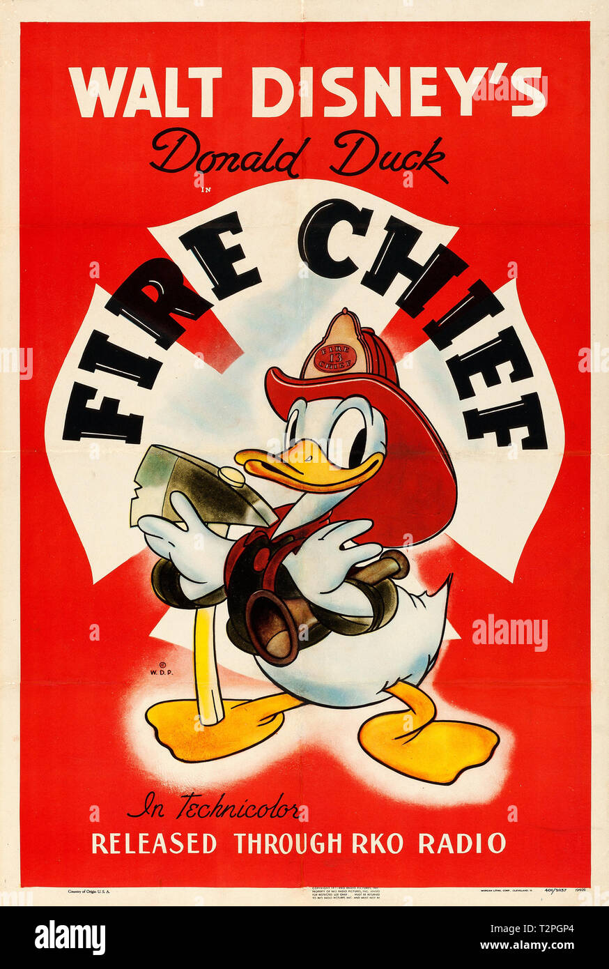 Donald Duck in Fire Chief (RKO, 1940) Poster Datei Referenz # 33751 987 THA Stockfoto
