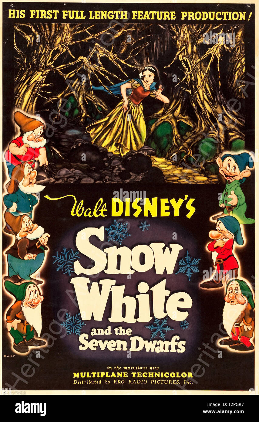 SNOW WHITE And The SEVEN 7 DWARFS Walt Disney 1937 MOVIE FILM CELL and PHOTO New 