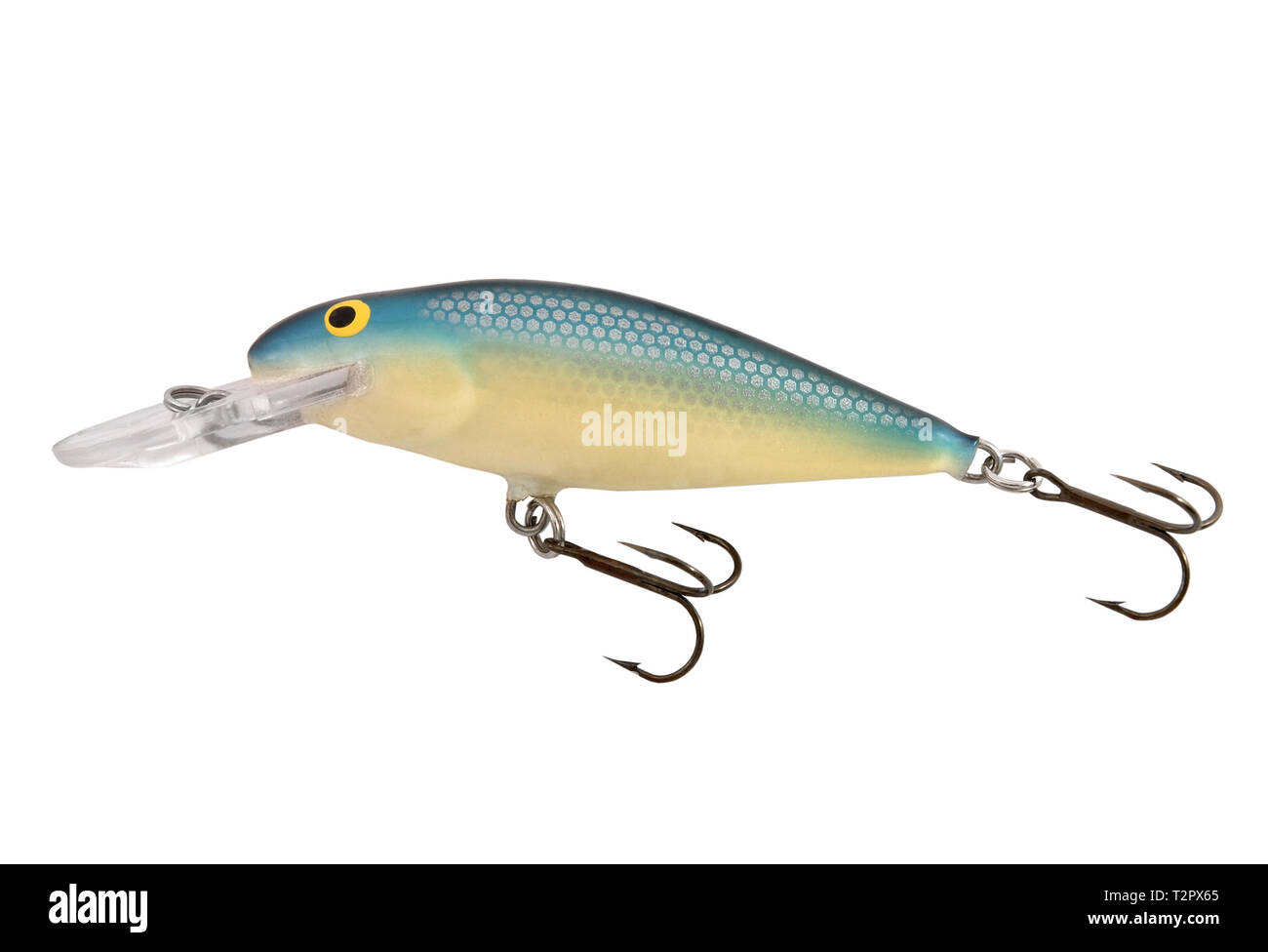 Angeln Köder Wobbler isoliert auf weißem Hintergrund Stockfoto
