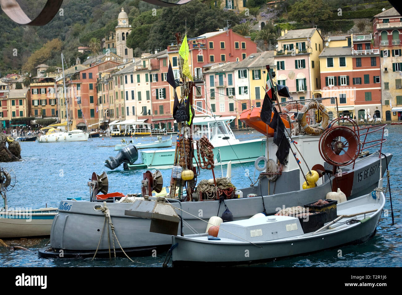 Anzeigen von Portofino Stockfoto