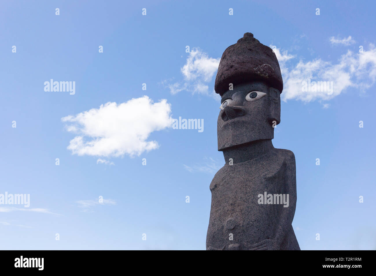 Eine neue Moai - in der Nähe von Hanga Roa - Osterinsel Stockfoto