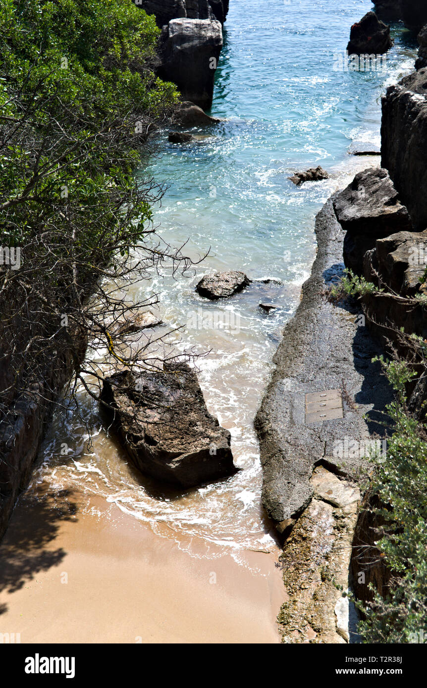 Küste Verletzung, Cascais, Portugal. Stockfoto