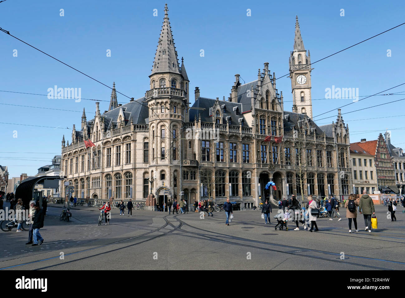 Gent Korenmarkt City Square Stockfoto