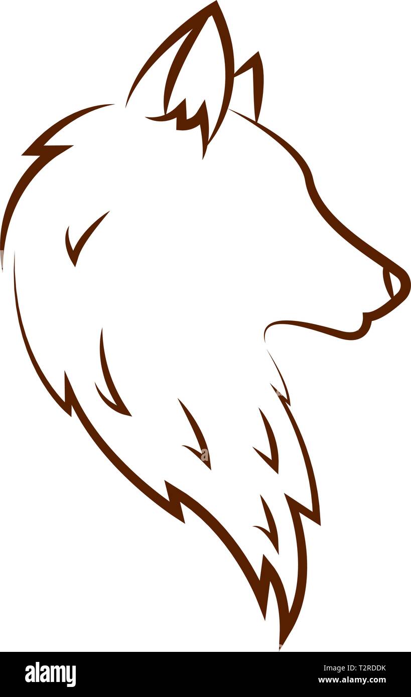 Abstrakte fox Zeichnen auf einem weißen Hintergrund, Vector Illustration Design Stock Vektor