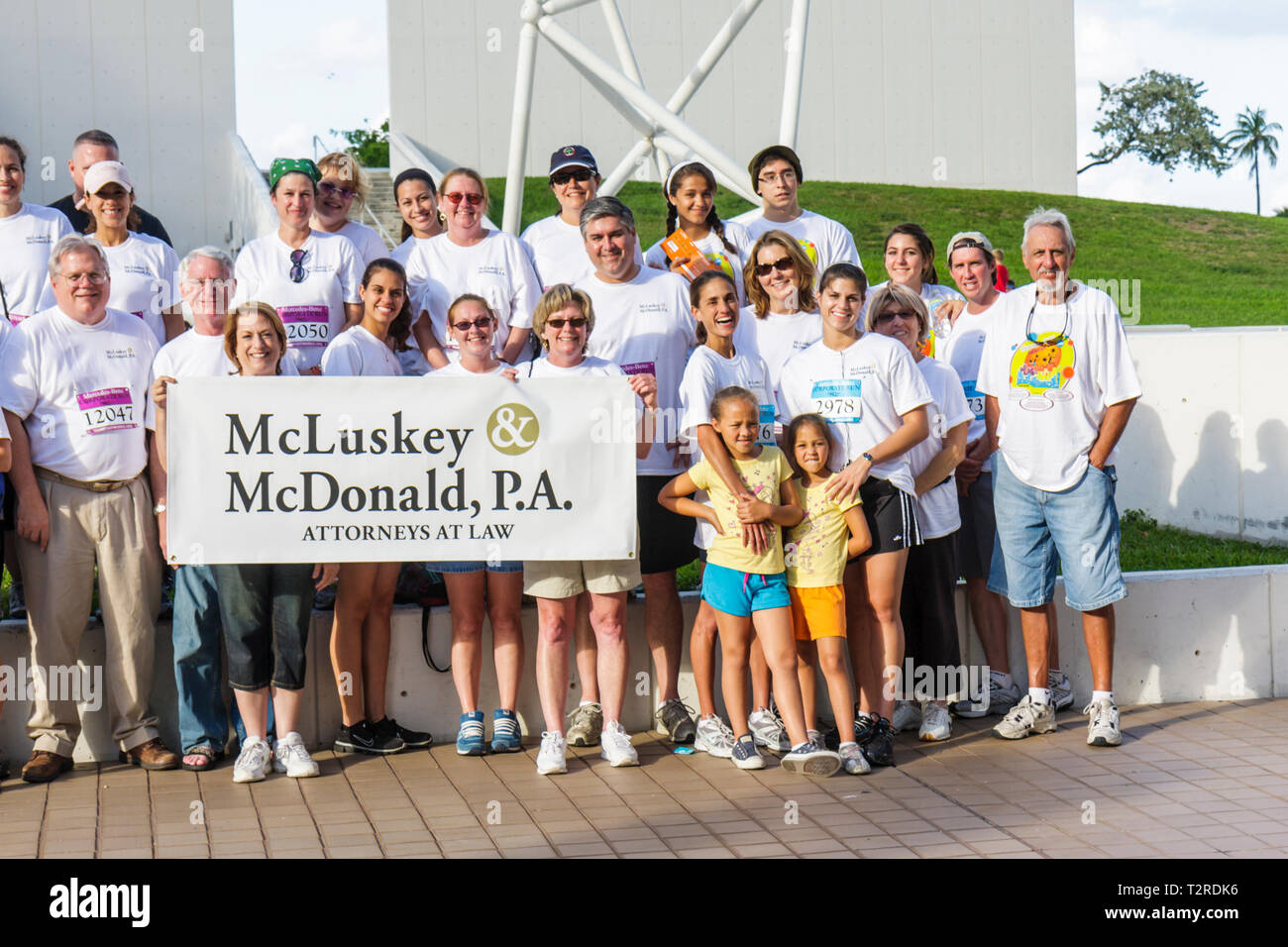Miami Florida, Bayfront Park, Mercedes Benz Miami Corporate Run, gemeinnützige Läufer, Rennen, Angestellte Angestellte Arbeiter Angestellte Angestellte, Mitarbeiter, Mitarbeiter Stockfoto