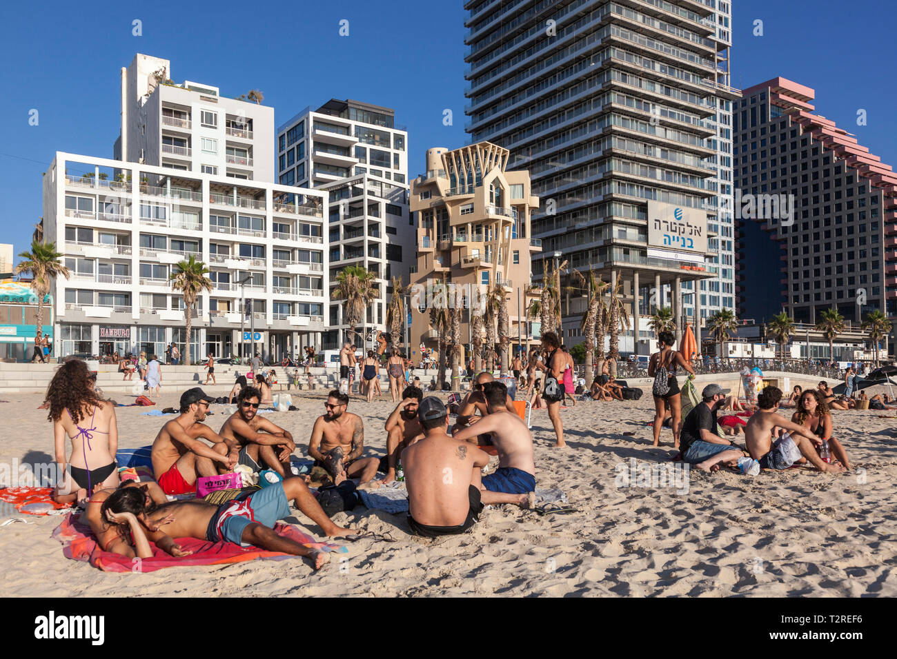 Am Strand von Tel Aviv, Israel Stockfoto