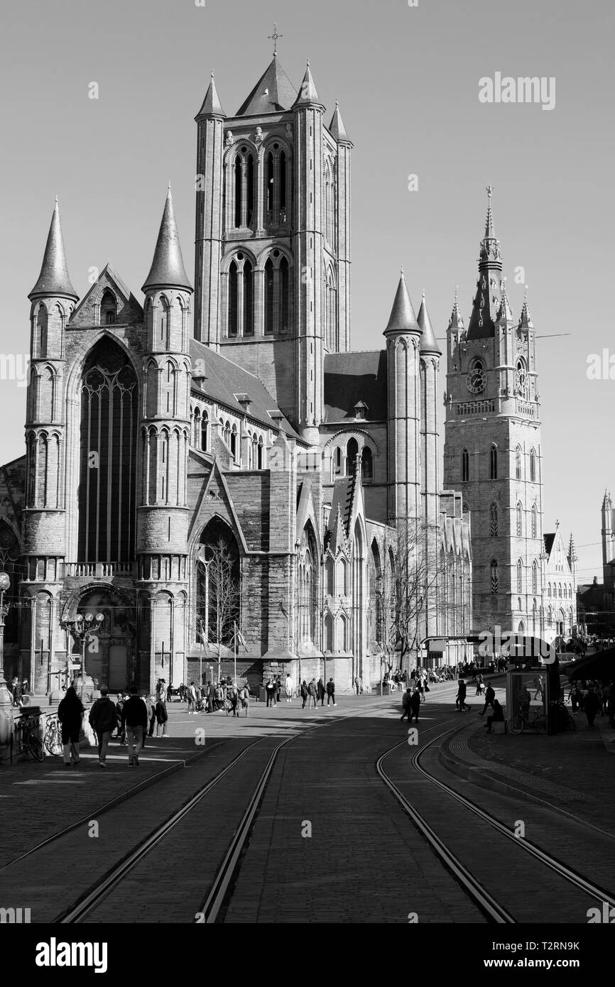 Kirche St. Nikolaus Gent Belgien Vorderansicht Stockfoto