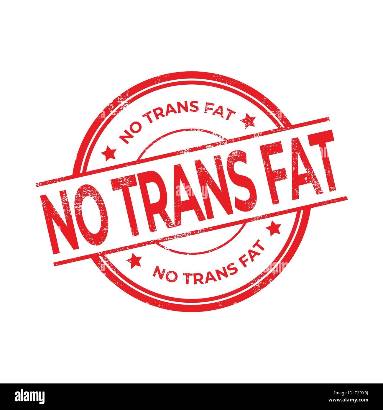 Keine Trans fat Gummi rot Stempel auf weißem Hintergrund. Stock Vektor