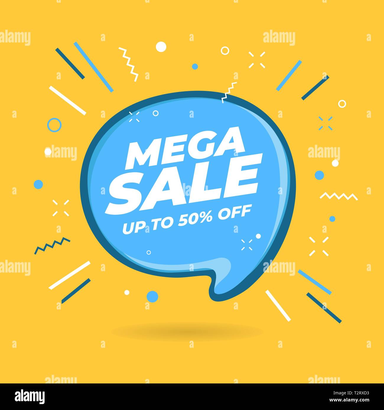 Mega Verkauf Sprechblase geformte Banner, Preisschilder, Aufkleber, Abzeichen. Stock Vektor