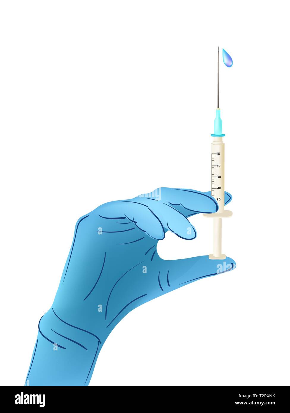 Spritze Impfung. Injektor spritzen mit Medizin Impfstoff in Ärzte hand  Vector Illustration Stock-Vektorgrafik - Alamy