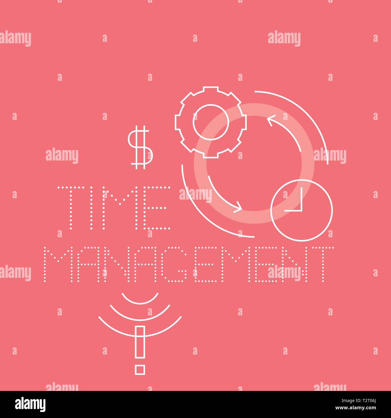 Zeit-management Symbole. Business Hintergründe. Vector Illustration. Vorlage für Banner, Flyer. Stock Vektor
