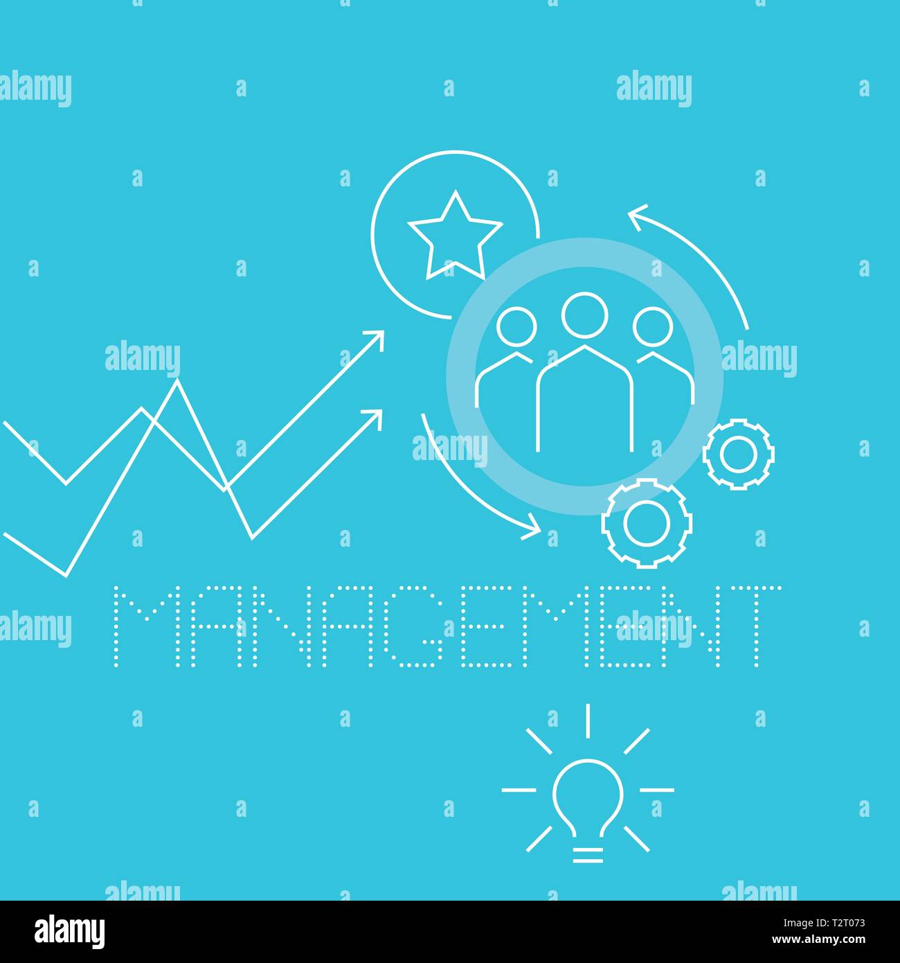 Management Symbole. Business Hintergründe. Vector Illustration. Vorlage für Banner, Flyer. Stock Vektor