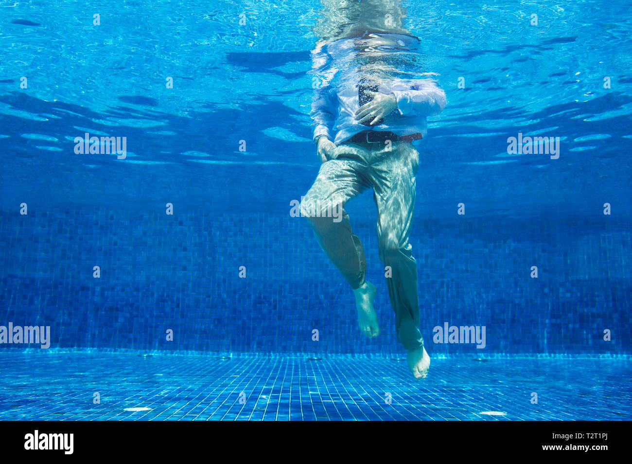 Geschäftsmann Unterwasser Themen von Unterwasser Geschäftsmann aus dem Kontext Herausforderung Stockfoto