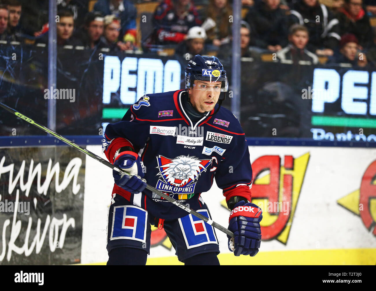 LINKÖPING 2015-03-21 Magnus Johansson, Linköpings HC (LHC). Foto Jeppe Gustafsson Stockfoto