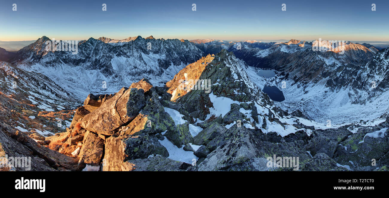 Panorama der Winter Berg - Tatra, Slowakei Stockfoto