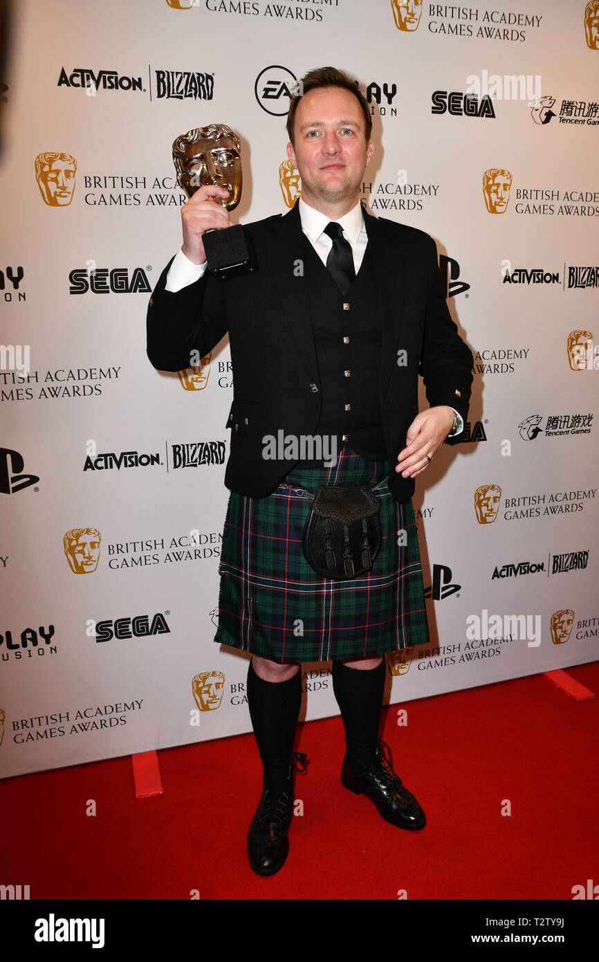 London, Großbritannien. 4. Apr 2019. Sieger: Forza Holizon von Ralph Fulton bei der British Academy Award (BAFTA) Spiele in der Queen Elizabeth Hall, Southbank Centre am 4. März 2019, London, UK. Bild Capital/Alamy leben Nachrichten Stockfoto