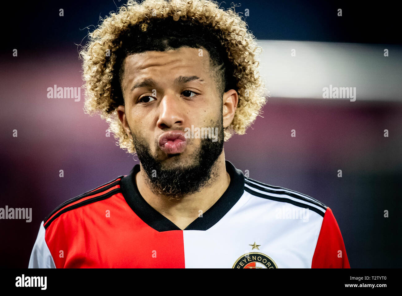 - Feyenoord Rotterdam - Heerenveen, Fußball, Saison 2018/2019, Eredivisie, Stadion Feijenoord de Kuip, 04-04-2019, Feyenoord player Tonny Vilhena Stockfoto