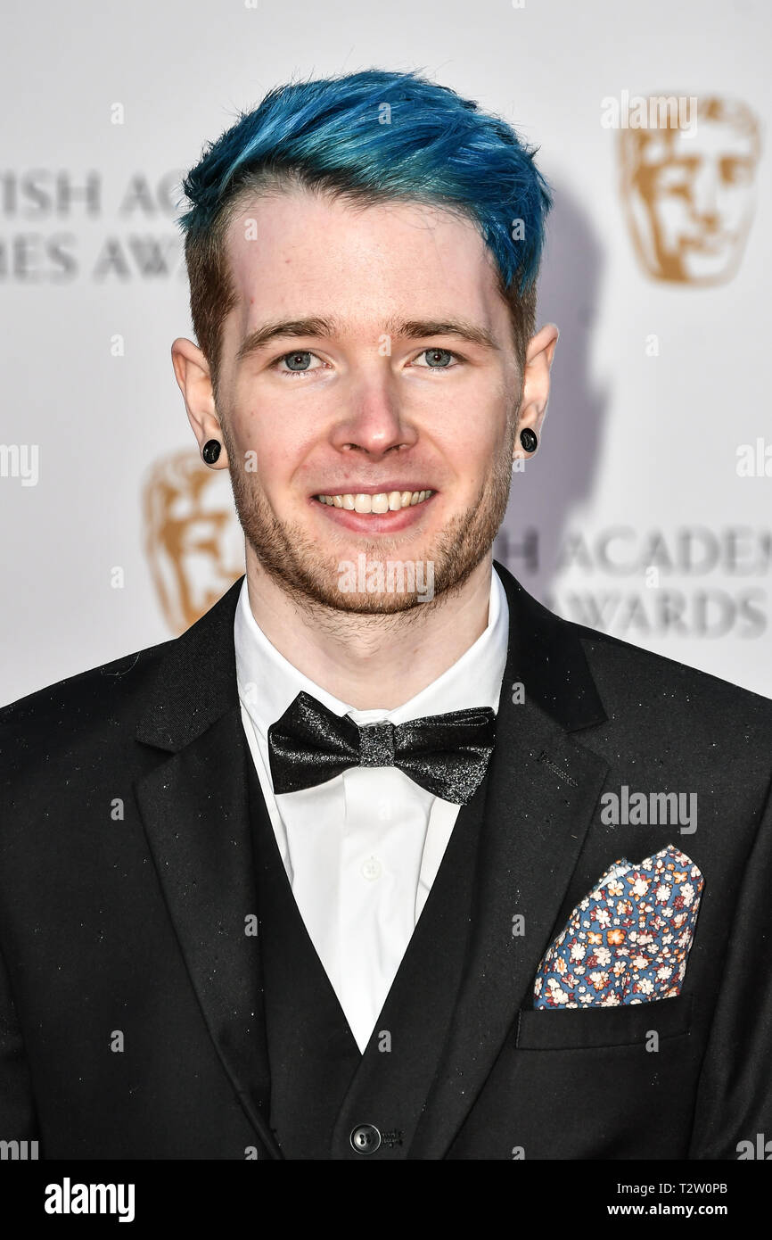 London, Großbritannien. 4. April 2019. Dan TDM Arrivers an der British Academy Award (BAFTA) Spiele in der Queen Elizabeth Hall, Southbank Centre am 4. März 2019, London, UK. Bild Capital/Alamy leben Nachrichten Stockfoto