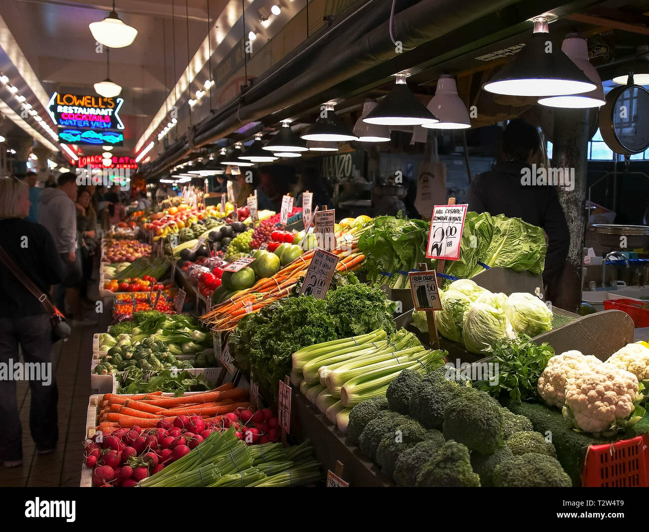 SEATTLE, Washington, USA, September 4, 2015: frisches Gemüse am Pike Place Market in Seattle, Washington Stockfoto