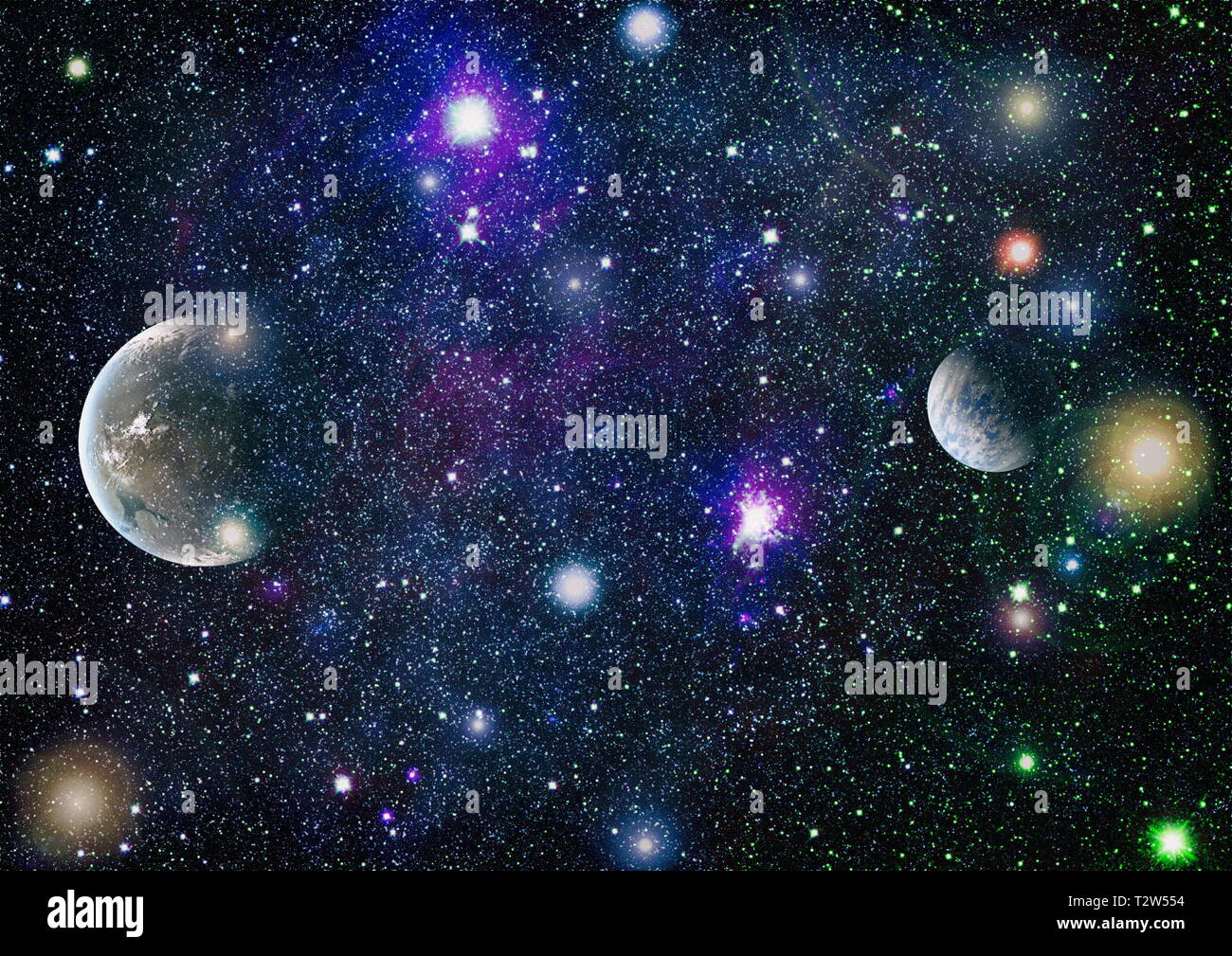 Planeten, Sterne und Galaxien im Weltraum zeigt die Schönheit des Weltraums. Elemente von der NASA eingerichtet Stockfoto
